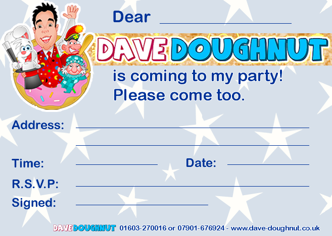 Dave Doughnut Party Invitation